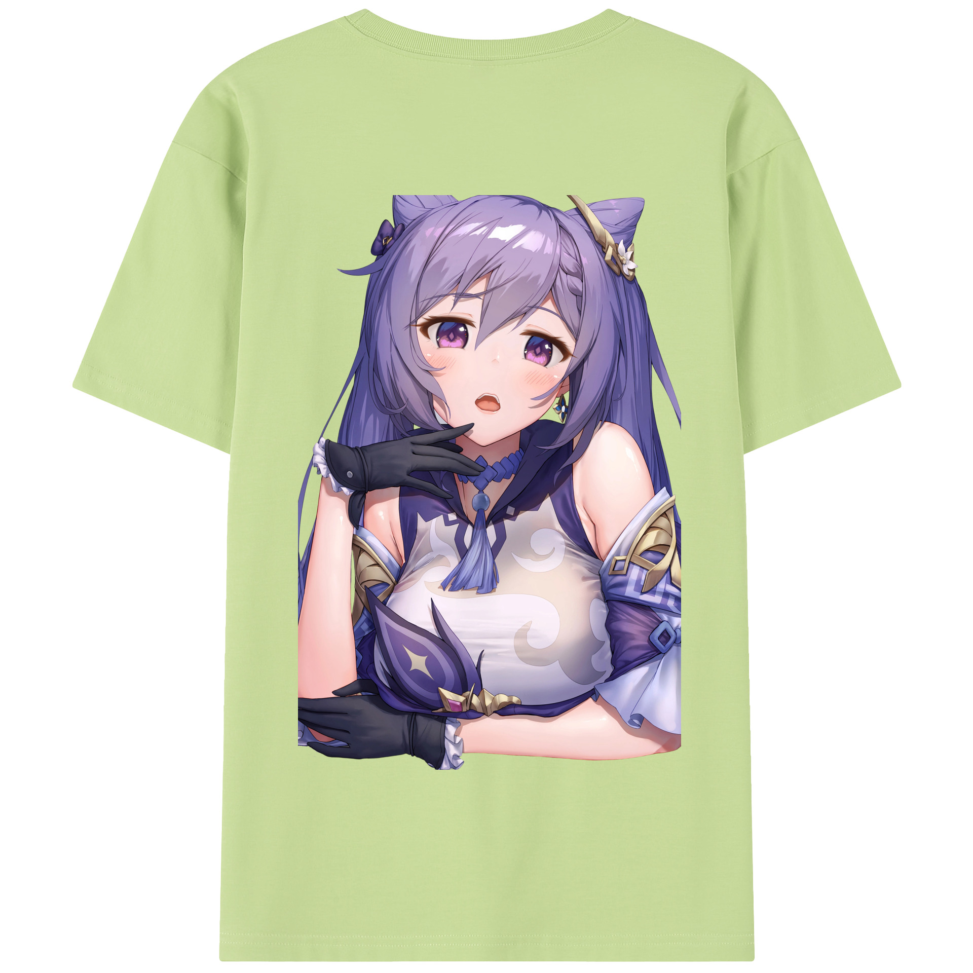 げんし神 刻晴 こくせい genshin Kokusei 綿100％半袖Tシャツ（背面プリント）